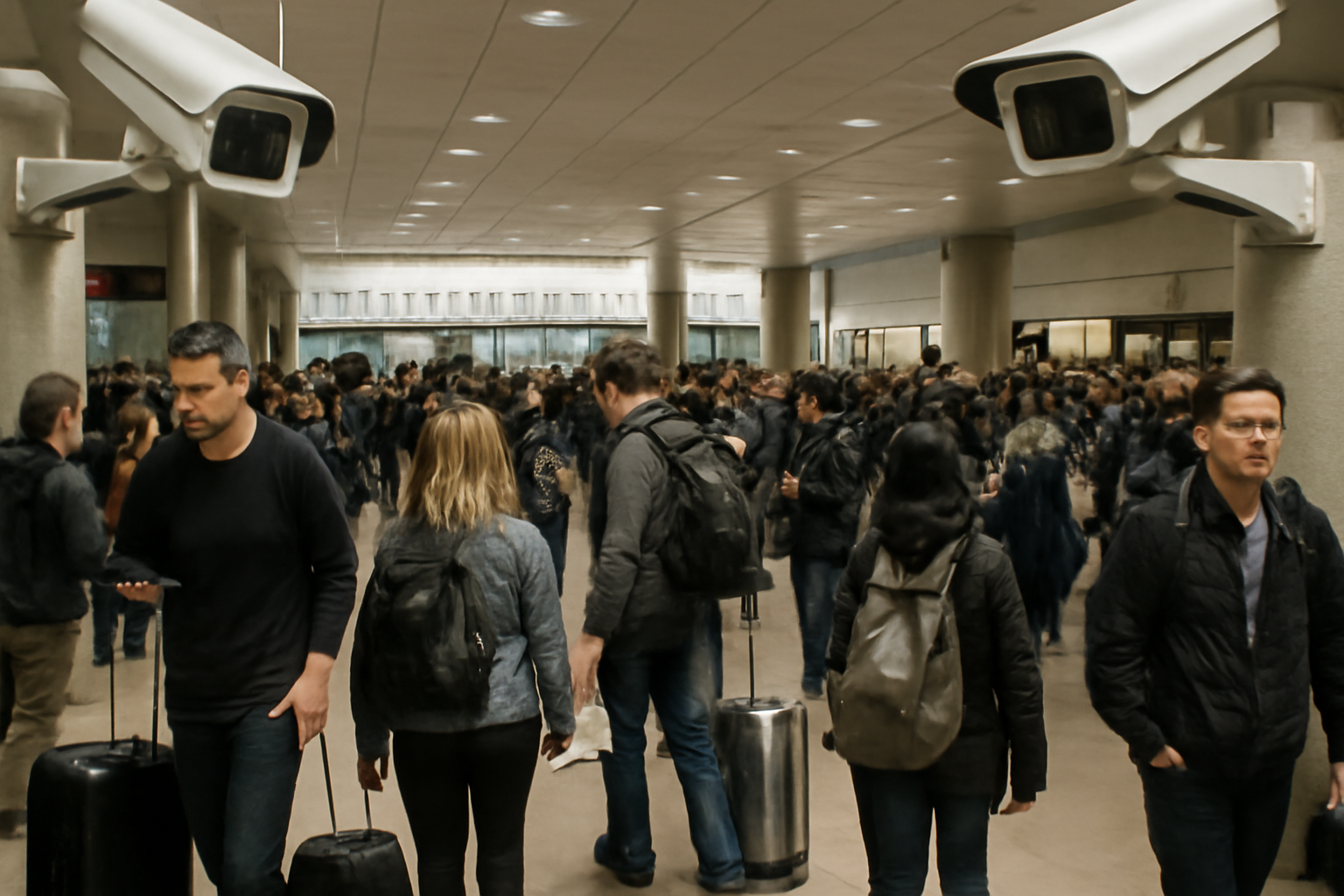 San Francisco International Airport terminal with passengers